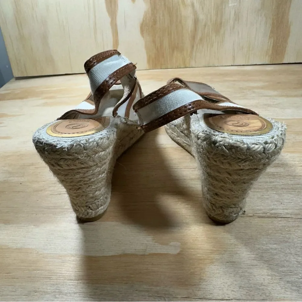 Vidoretta Tan and Brown Wedge Espadrilles Women’s Size 8